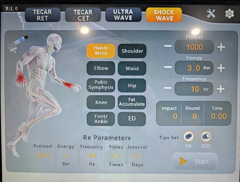 3 in 1 shockwave tecar therapy machine